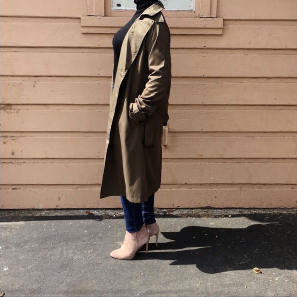 Olive Green trench coat - Picture 6 of 7